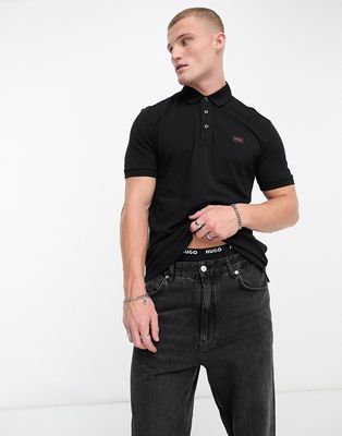 HUGO Dereso232 slim fit polo shirt in black