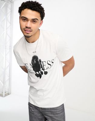 HUGO Dogotino T-shirt in white with front print