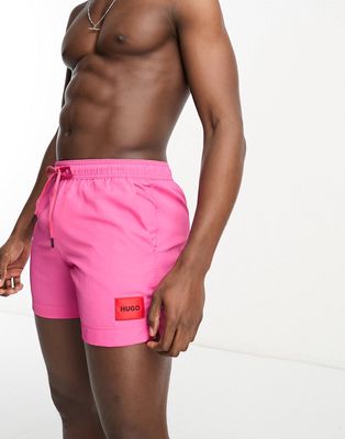 Hugo Dominica swim shorts in bright pink
