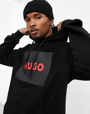 HUGO Duratschi223 box logo sweatshirt in black