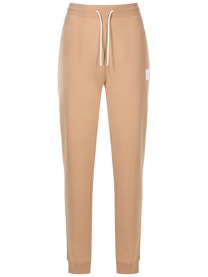 HUGO embroidered-logo cotton track pants - Brown