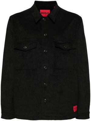 HUGO faux-suede shirt jacket - Black