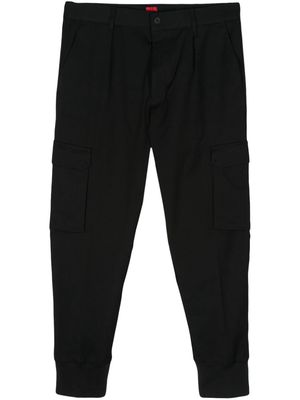 HUGO fine-ribbed cargo pants - Black