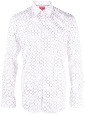 HUGO graphic-print long-sleeve shirt - White