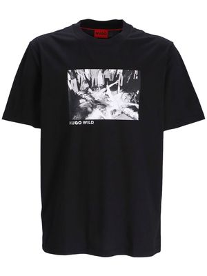 HUGO graphic-print short-sleeved T-shirt - Black