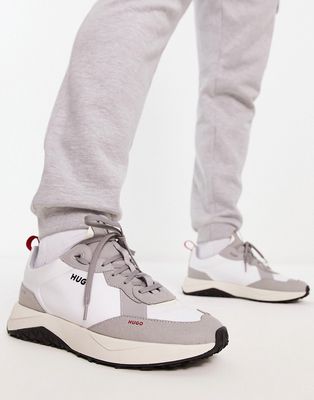 HUGO Kane Runn sneakers in white and gray
