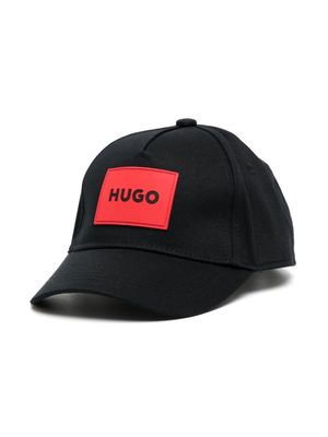 HUGO KIDS logo-patch cotton baseball cap - Black