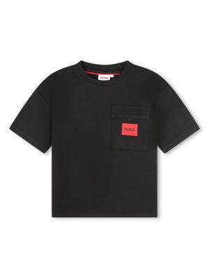 HUGO KIDS logo-patch short-sleeve T-shirt - Black