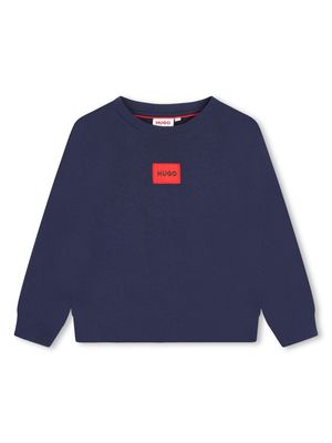 HUGO KIDS logo-patch sweatshirt - Blue