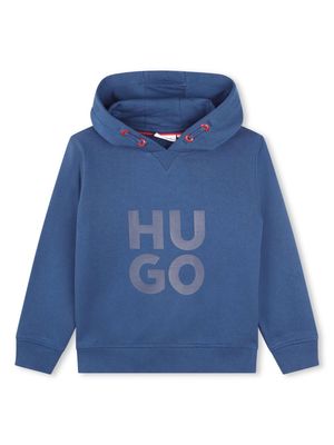 HUGO KIDS logo-print hoodie - Blue