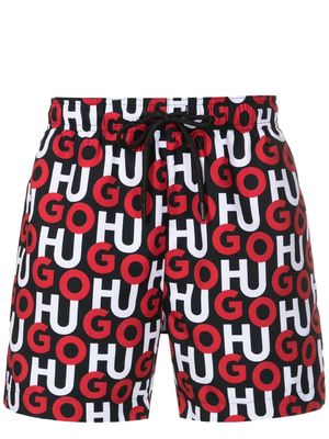 HUGO Kook drawstring-waistband swim shorts - Red