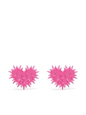 Hugo Kreit heart-shape spiked earrings - Pink