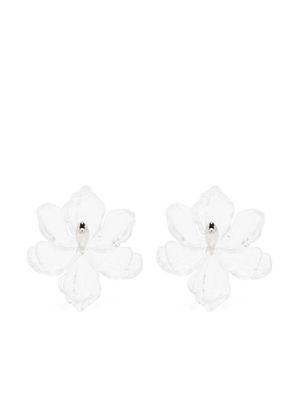 Hugo Kreit Iris floral-appliqué earrings - Neutrals