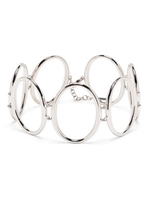 Hugo Kreit metallic hoop choker necklace - Silver