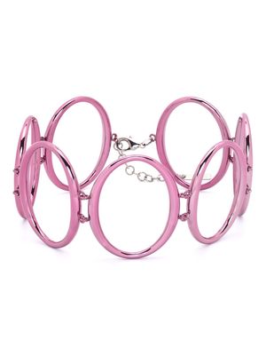 Hugo Kreit metallic hoop necklace - Pink