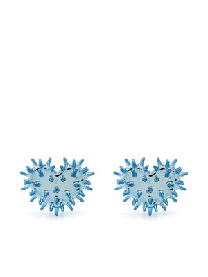 Hugo Kreit spike heart earrings - Blue
