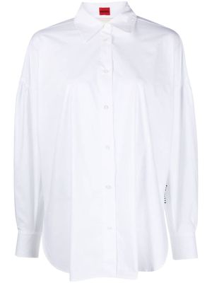 HUGO lace-up cotton shirt - White