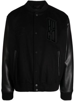 HUGO logo-appliqué bomber jacket - Black