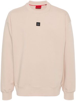 HUGO logo-appliqué sweatshirt - Neutrals