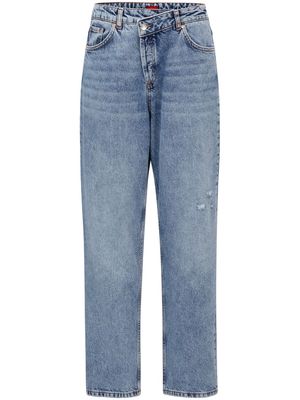 HUGO logo-appliqué wide-leg jeans - Blue