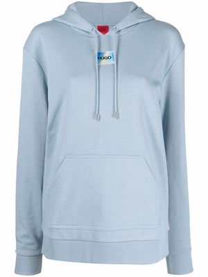 HUGO logo drawstring pullover hoodie - Blue