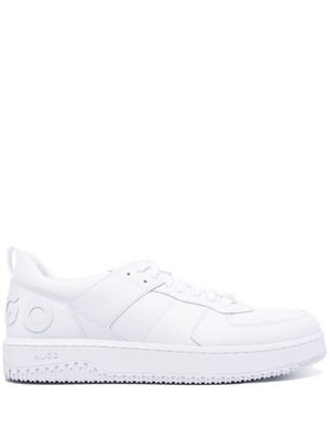 HUGO logo-embossed lace-up sneakers - White