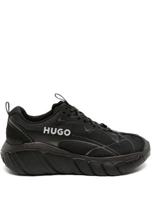 HUGO logo-embossed ripstop sneakers - Black