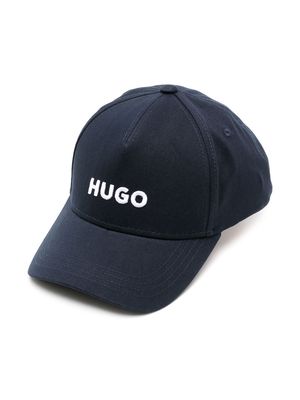 HUGO logo-embroidered cotton twill cap - Blue
