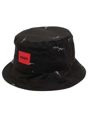 HUGO logo-patch bucket hat - Black