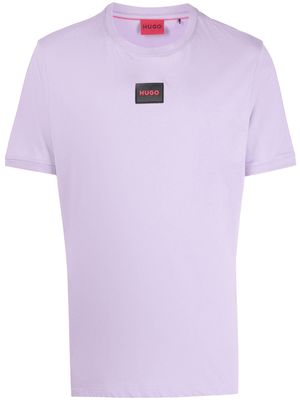 HUGO logo-patch cotton T-shirt - Purple