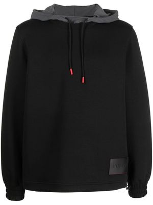 HUGO logo-patch hoodie - Black