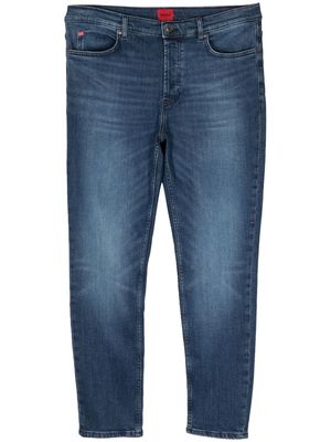 HUGO logo-patch straight-leg jeans - Blue