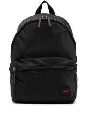 HUGO logo-patch zip-fastening backpack - Black