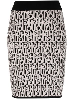 HUGO logo-pattern knitted skirt - Black