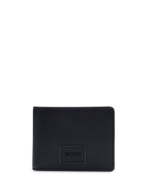 HUGO logo-plaque bi-fold leather wallet - Black
