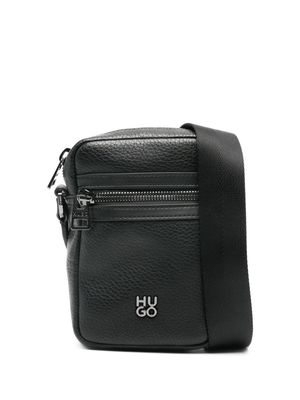 HUGO logo-plaque messenger bag - Black