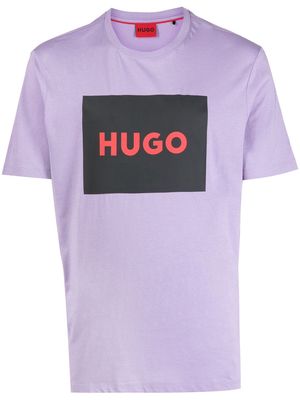 HUGO logo-print crew-neck T-shirt - Purple
