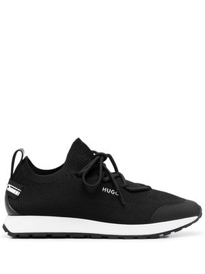 HUGO logo-print lace-up sneakers - Black