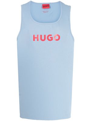 HUGO logo-print sleeveless tank top - Blue