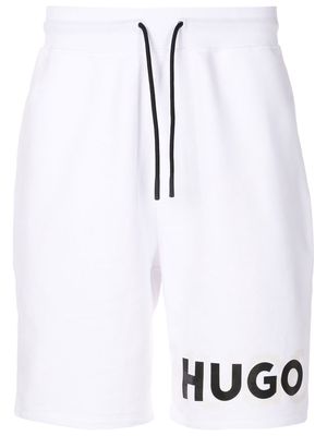 HUGO logo-print track shorts - White