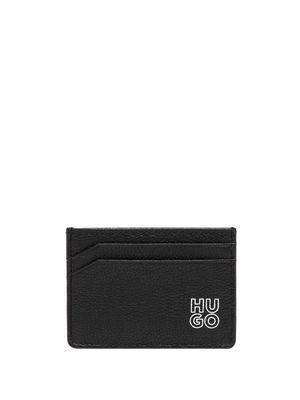 HUGO logo-stamp leather cardholder - Black