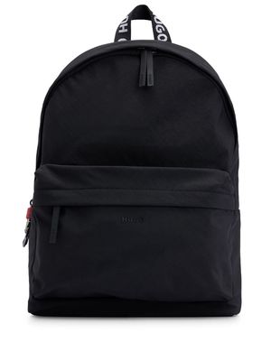 HUGO logo-strap zip-up backpack - Black