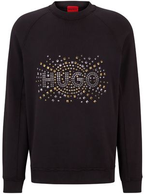 HUGO logo-studded cotton sweatshirt - Brown