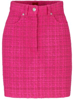 HUGO mid-rise tweed miniskirt - Pink