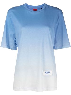 HUGO ombré-print T-shirt - Blue