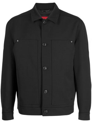 HUGO patch-pockets button-down jacket - Black