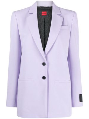 HUGO peak-lapels single-breasted blazer - Purple