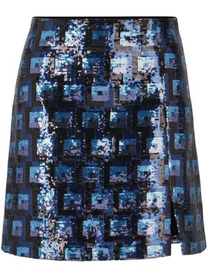 HUGO Rasalle squinned mini skirt - Blue