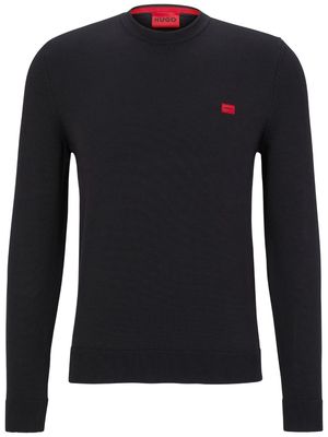 HUGO San Cassius logo-patch jumper - Black