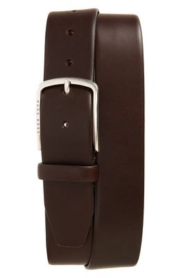 HUGO Sander Leather Belt in Dark Brown